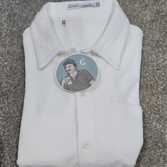 Criquet Men's White Casual Button Down Shirt - Picture 11 of 13